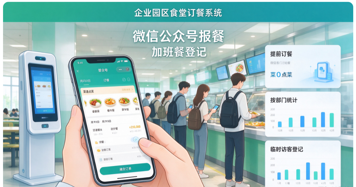 企业园区食堂引入食堂订餐系统，解决人员流动大就餐管控难题