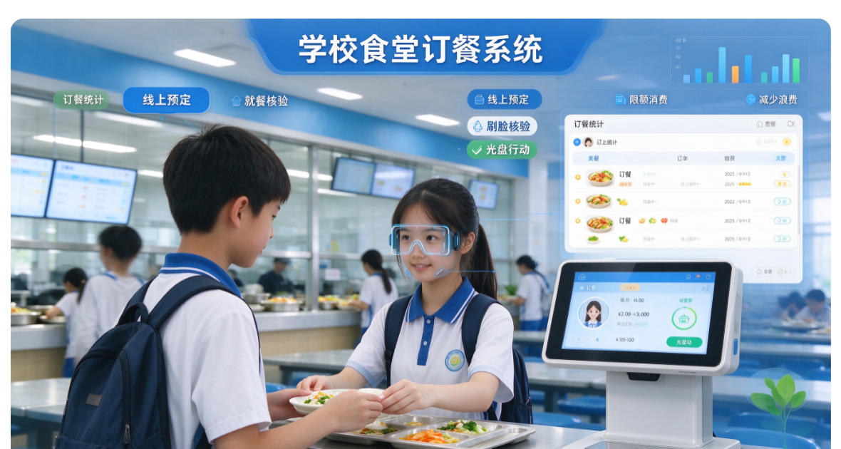 学校食堂引入食堂订餐系统，强化就餐统计，减少校园食材浪费