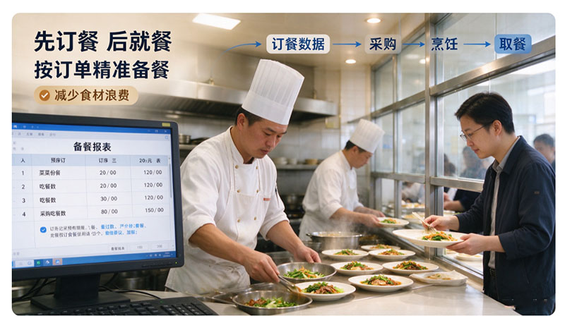 先订餐后就餐模式，食堂订餐宝如何帮助食堂实现精准备餐降损耗