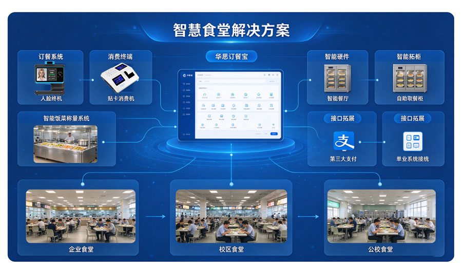 食堂订餐系统支持功能迭代与第三方设备对接，拓展食堂更多应用场景