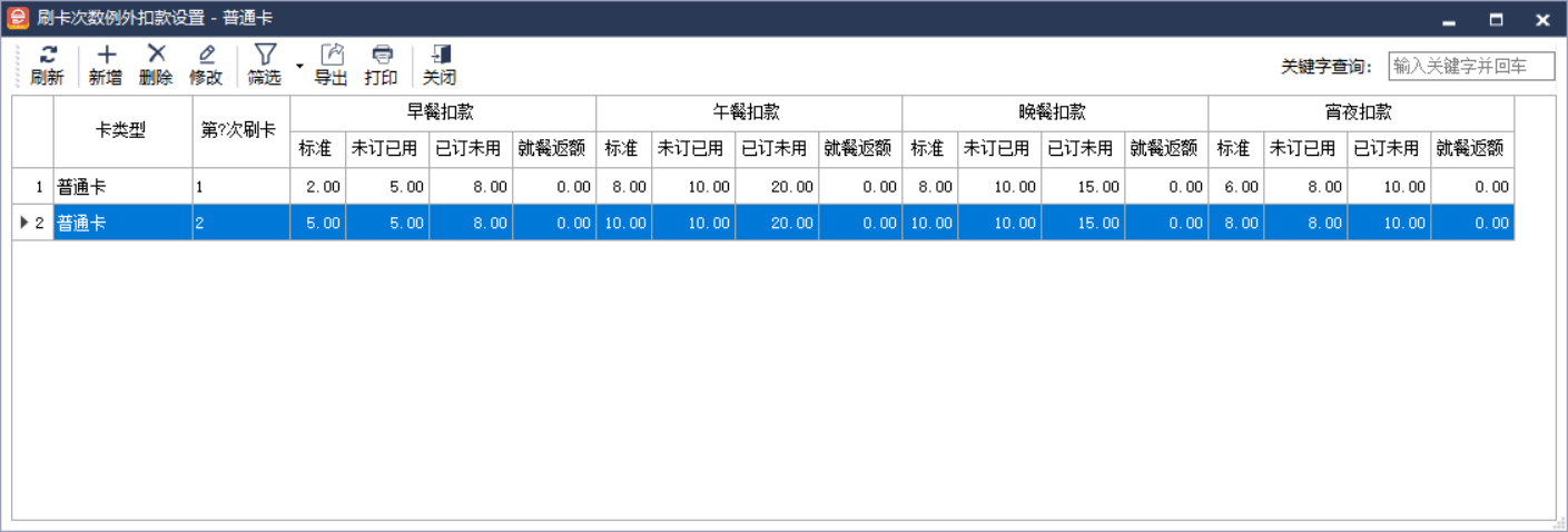 食堂订餐宝系统支持首次扣费标准与第二次以上不同标准功能